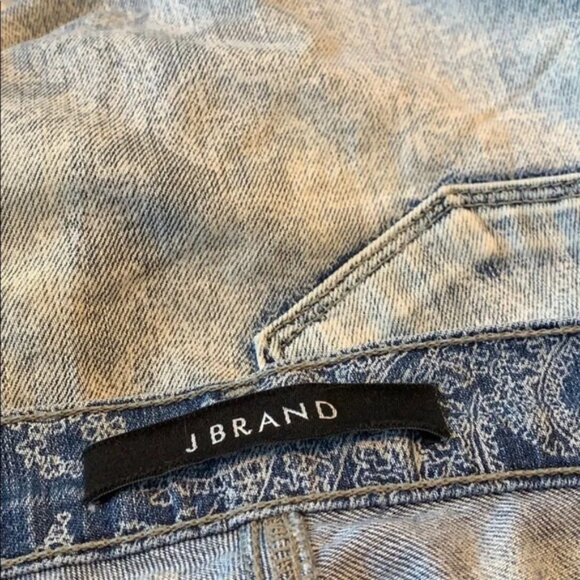 J Brand Skinny Leg Jeans Paisley Print Size 25 or 2 Light - Picture 4 of 7